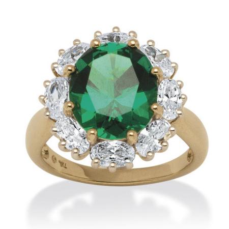 Palm Beach Jewelry Lab Created 18k Gold Over Silver Round Cut Gemstone Ring
